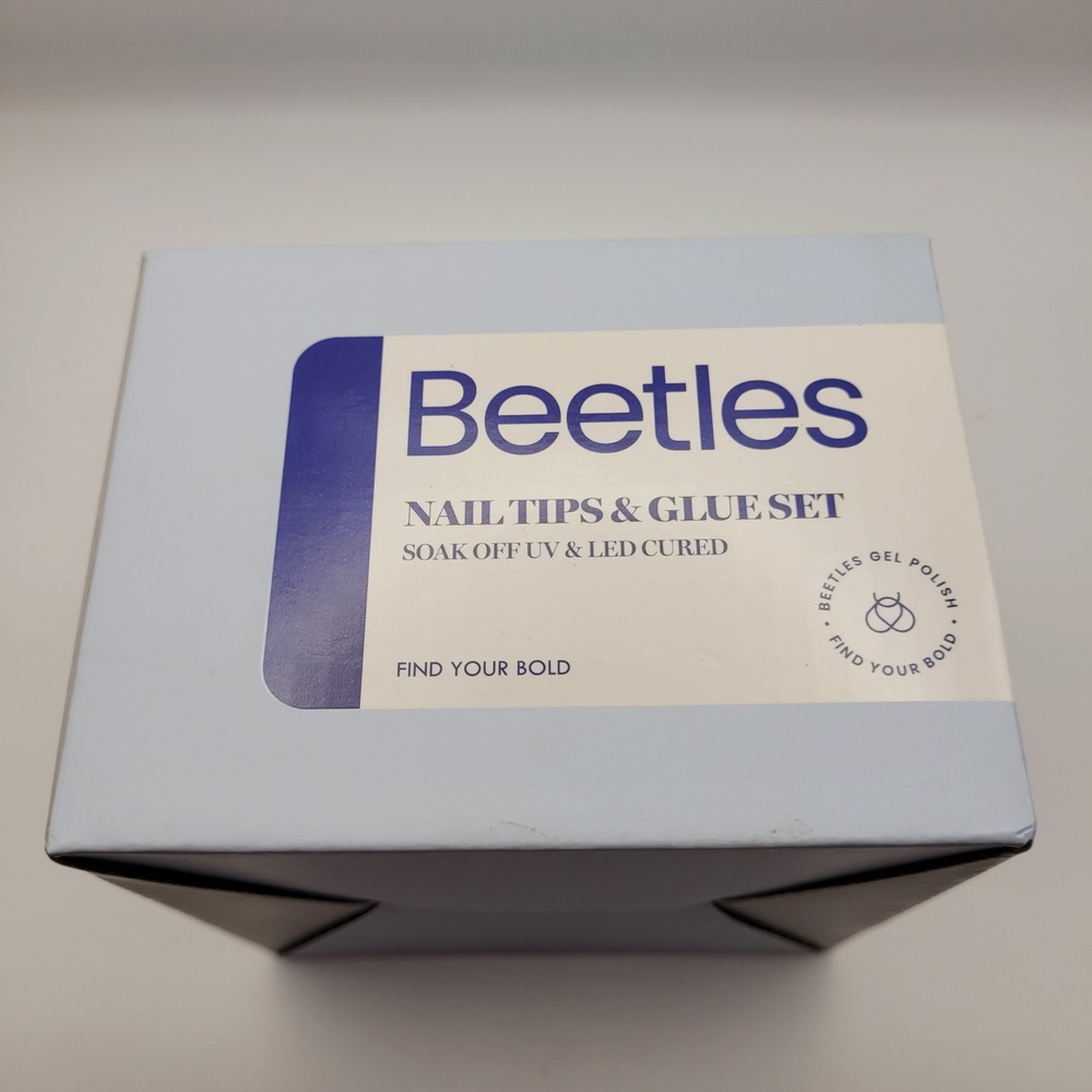 Beetles Nail Tips and Glue Set Short Coffin 240pcs UV LED Lamp Kit DIY Manicure